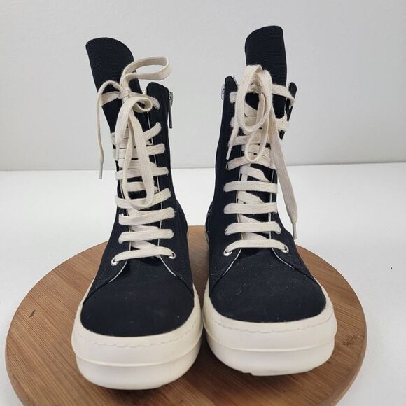Rick Owens DRKSHDW High Top Sneakers Men's Shoe Sz EU 41 US 8 Italy Side Zip Up - Picture 2 of 16